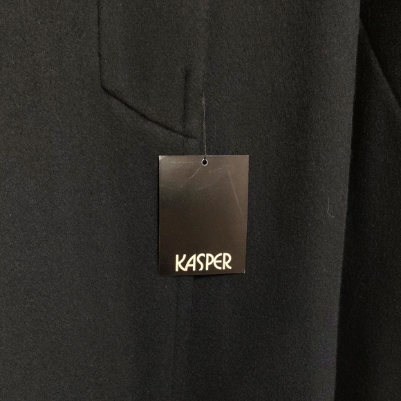 Kasper Womens Longline Black Wool Coat - Picture 3 of 14